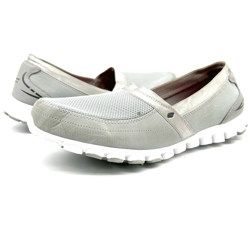 Skechers EZ Flex Womens 9 Lightweight Slip‎ On Sport Active Shoes Sneakers Gray